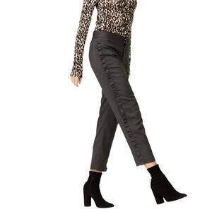 Club Monaco Rotheo Grey Ruffle Trim Trouser Pants Size 0 Corpcore Minimalist